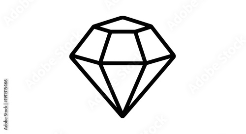 A simple black line drawing of a diamond on a white background.
