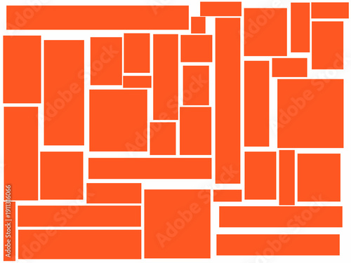 Random rectangular boxes stacked on top of each other. Hand-drawn checkered vector illustration.