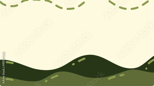 Minimalist Green Wavy Abstract Background with Copy Space