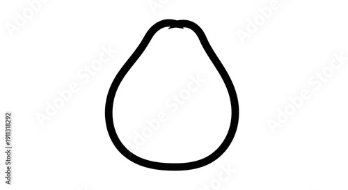 A simple black outline of a pear shape on a white background.