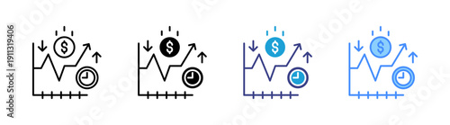 Volatility icon set multiple style collection