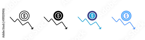 Loss icon set multiple style collection