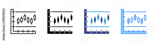 Stock Market icon set multiple style collection
