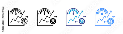 Stock Market icon set multiple style collection