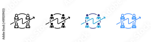 Shareholders icon set multiple style collection