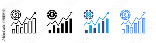 Blue Chip Stocks icon set multiple style collection