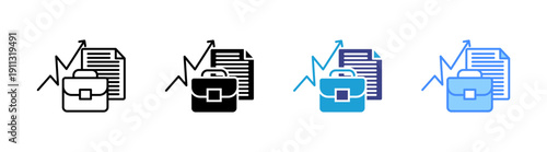 Portfolio icon set multiple style collection