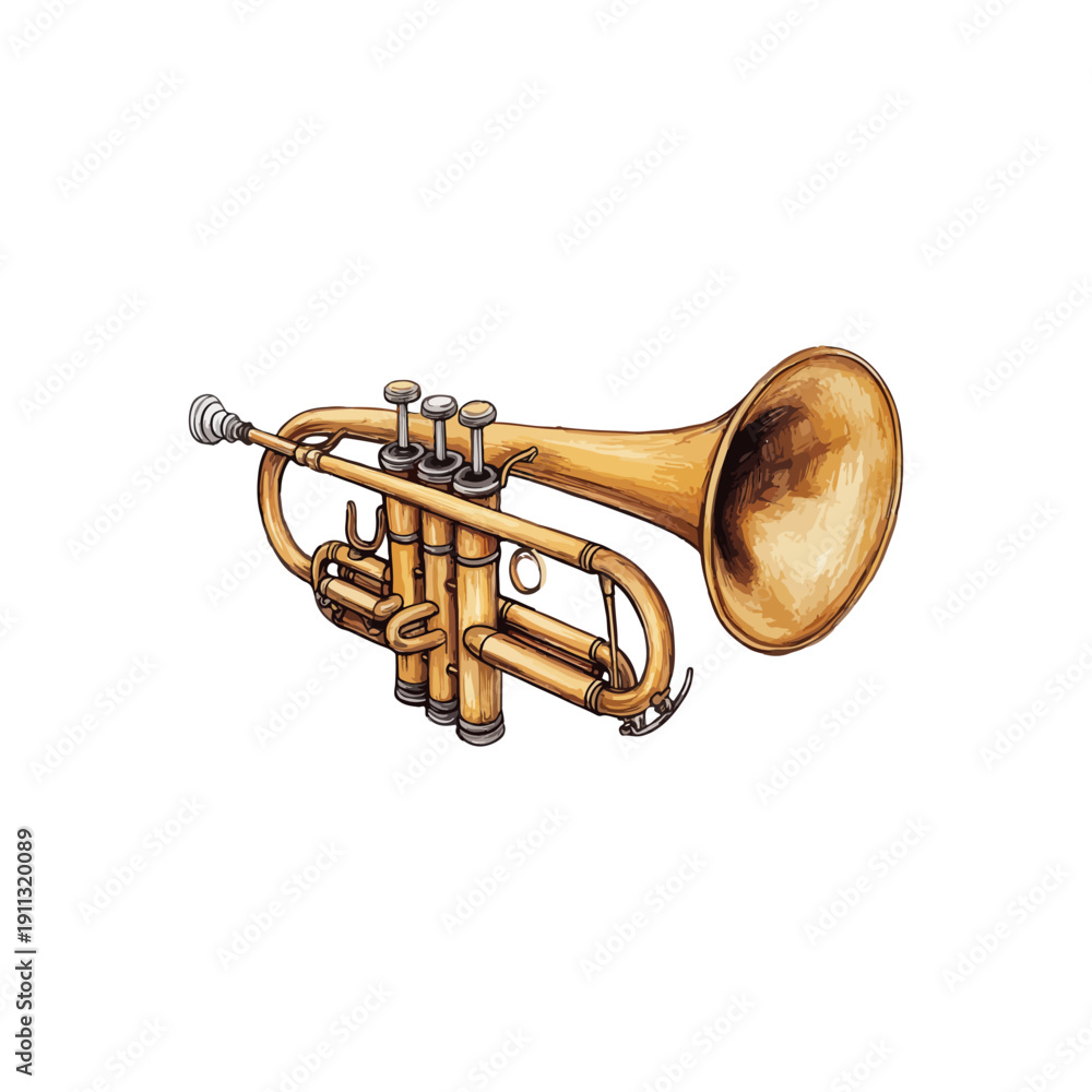 Obraz premium trumpet drawn vector illustration