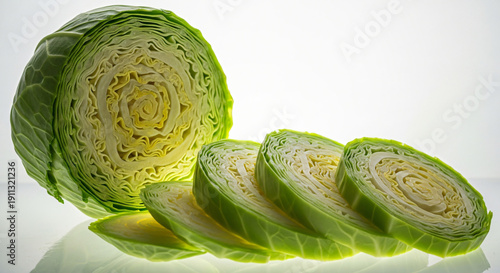 Cabbage on light table