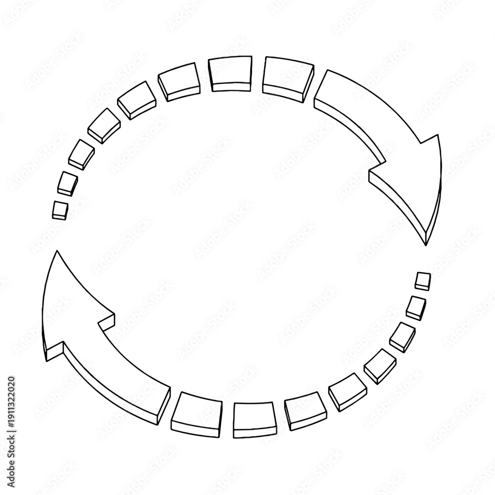 Fototapeta premium Outline for Coloring of Arrow Icon Dirrection Symbol Element on White Background. Vector Illustration.