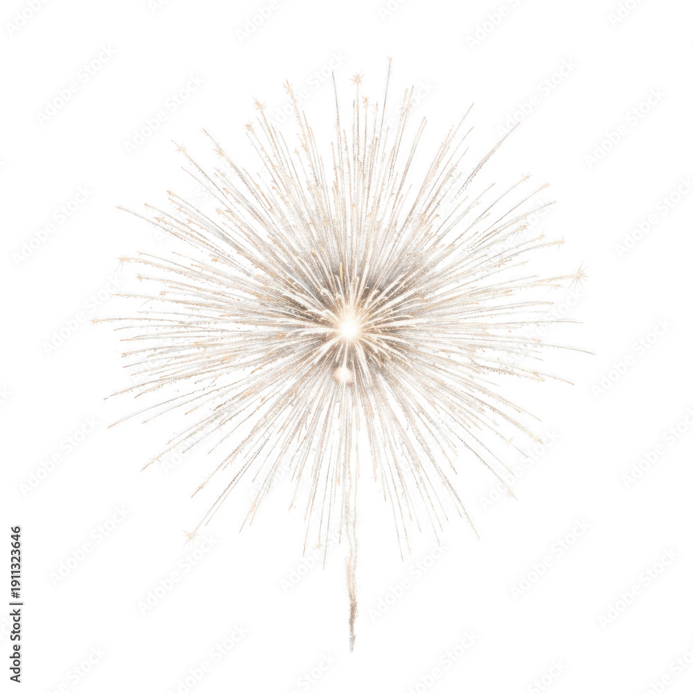 Fototapeta premium A close-up view of a delicate white dandelion seed head ready to disperse isolated on transparent background