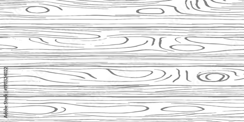 Seamless Black and White Wood Grain Texture Abstract Hand-Drawn Tree Bark Lines and Natural Wooden Surface Patterns Background for Wallpaper, Textile, Packaging, Graphic Design.