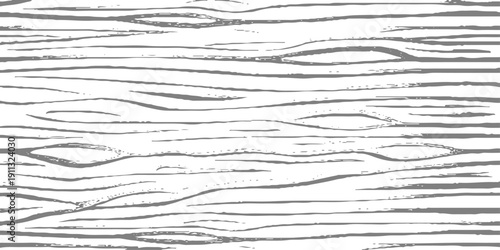 Seamless Black and White Wood Grain Texture Abstract Hand-Drawn Tree Bark Lines and Natural Wooden Surface Patterns Background for Wallpaper, Textile, Packaging, Graphic Design.