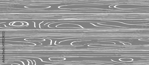 Seamless Black and White Wood Grain Texture Abstract Hand-Drawn Tree Bark Lines and Natural Wooden Surface Patterns Background for Wallpaper, Textile, Packaging, Graphic Design.