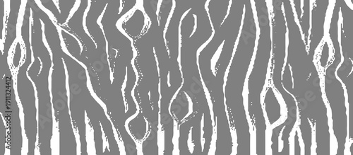 Seamless Black and White Wood Grain Texture Abstract Hand-Drawn Tree Bark Lines and Natural Wooden Surface Patterns Background for Wallpaper, Textile, Packaging, Graphic Design.