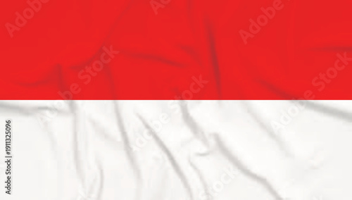 Vector illustration of the Indonesian flag with a flat paper texture design. Southeast Asia, red, white, August 17, 1945.