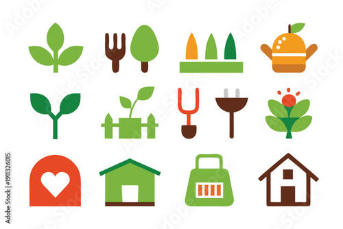 Agriculture set editable symbol