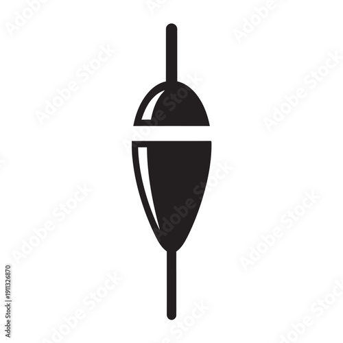 Fishing Float Bobber Icon Silhouette – Angling Tackle Illustration for Outdoor & Sport Design