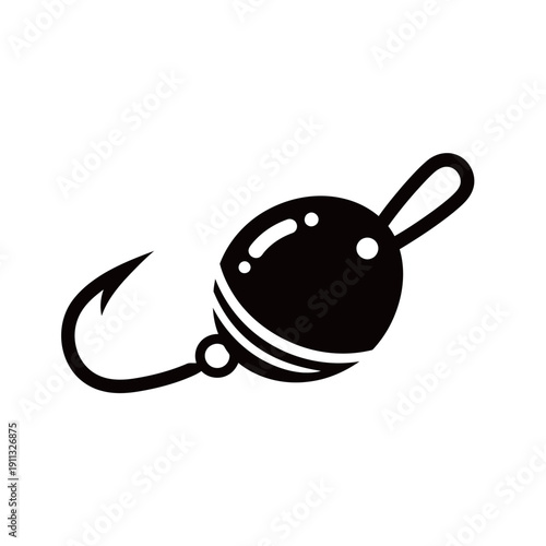 Fishing Float Bobber Icon Silhouette – Angling Tackle Illustration for Outdoor & Sport Design