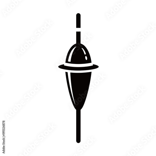 Fishing Float Bobber Icon Silhouette – Angling Tackle Illustration for Outdoor & Sport Design
