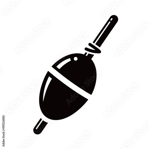 Fishing Float Bobber Icon Silhouette – Angling Tackle Illustration for Outdoor & Sport Design