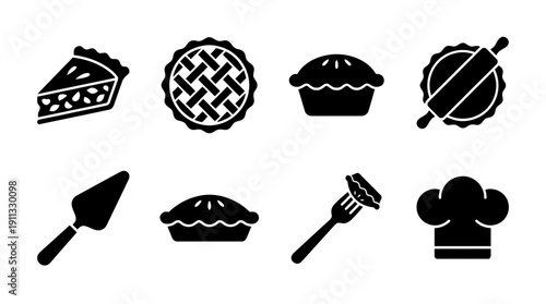 pie , black vector icon set collection , white background , SVG and PNG