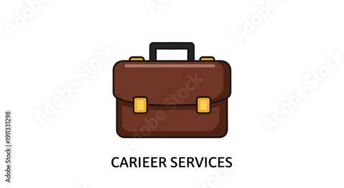 Brown Leather Briefcase with Gold Clasps and Handle.