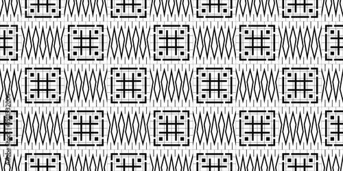 Seamless Transparent Geometric Monochrome Architectural and Art Deco Style Patterns