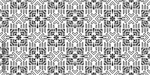 Seamless Transparent Geometric Monochrome Architectural and Art Deco Style Patterns