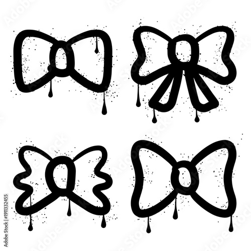Bow tie graffiti with black spray paint splatter