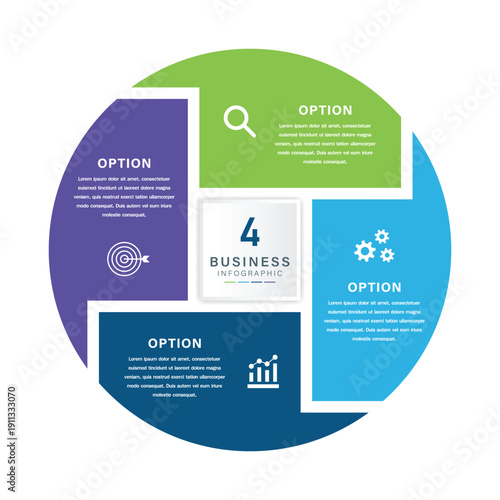 4 Quadrant Circular Business Infographic Template