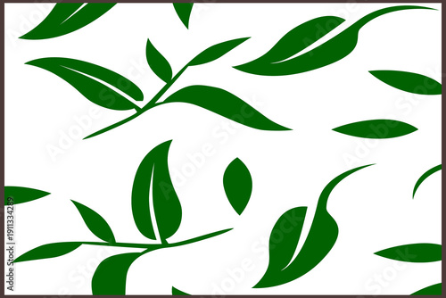 Leaf pattern with white background. Suitable for fabric and textile designs. 