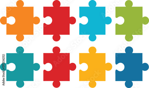 puzzle pieces vector illustration