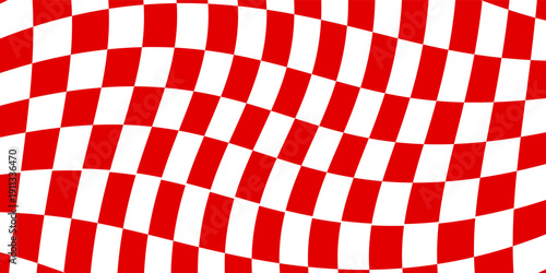 Red and white checkerboard pattern. Seamless vector design suitable for fashion, home wares and branding
