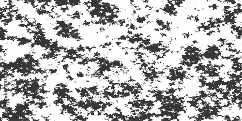 Vintage black and white knitted fabric texture featuring a grunge floral pattern with ink leaf ornaments and a dirty nature silhouette design