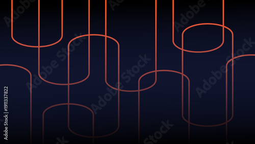 Dynamic orange lines creating an intricate abstract pattern on a dark background, evoking themes of data flow, connectivity, and technological networks