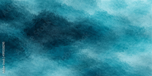 A dark storm clouds pattern over a blue water surface creates an abstract motion texture backdrop with fog and light on the sea