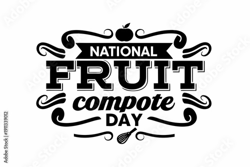 Fruit Compote Dessert Vector, National Fruit Compote Day Celebration Illustration