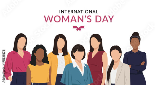 Diverse women celebrating International Woman's Day together