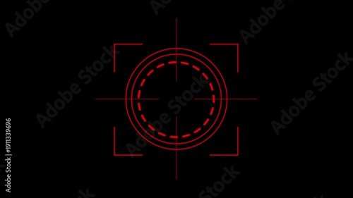 HUD weapon interface on black background, suitable for concepts of precision, focus, accuracy, strategy, and huntingthemed designs.
