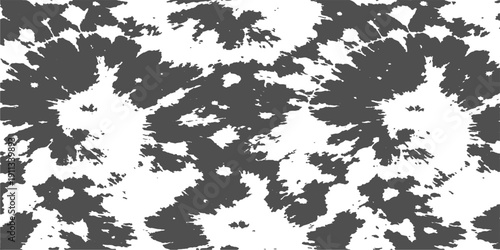 Abstract black and white grunge background with a vintage floral ink splash design featuring hand drawn splat textures and a dirty paper border art illustration