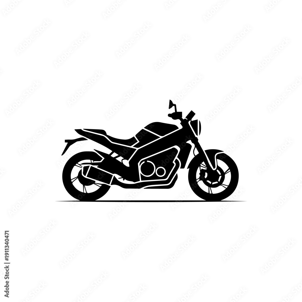 Obraz premium A sleek motorbike illustration viewed from the side on a clean background