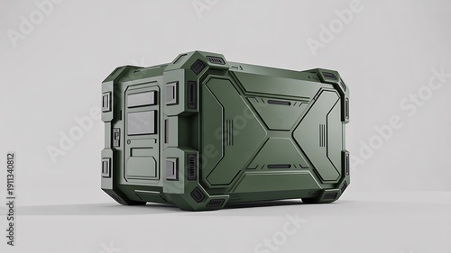 Military ammo box isolated on white background