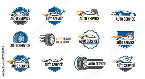 Collection of Auto Service Logos and Emblems.