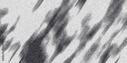 Abstract monochrome textured background with diagonal blurred dark gray brush strokes and fine grain noise effect, creating a dynamic and artistic visual pattern for graphic design and digital art