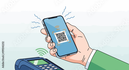 Mobile Contactless Payment and Fintech Concept Vector