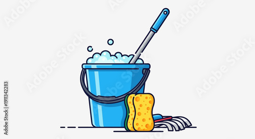 Housekeeping Cleaning Service Supplies Vector