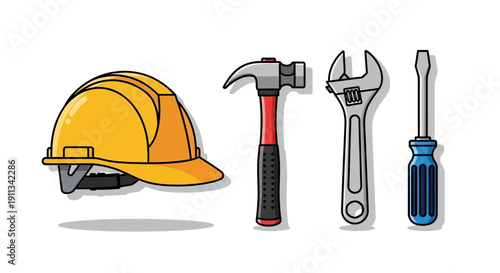 Industrial Construction and Repair Tools Vector Set
