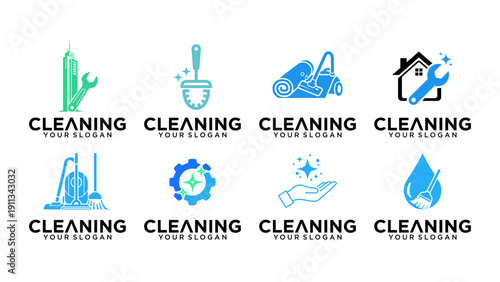 Cleaning Logo Collection with Hygiene Icons