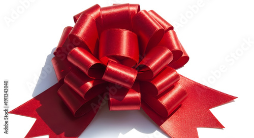 Shiny Red Bow for Gift Wrapping, Party Decoration, Festive Present Ribbon